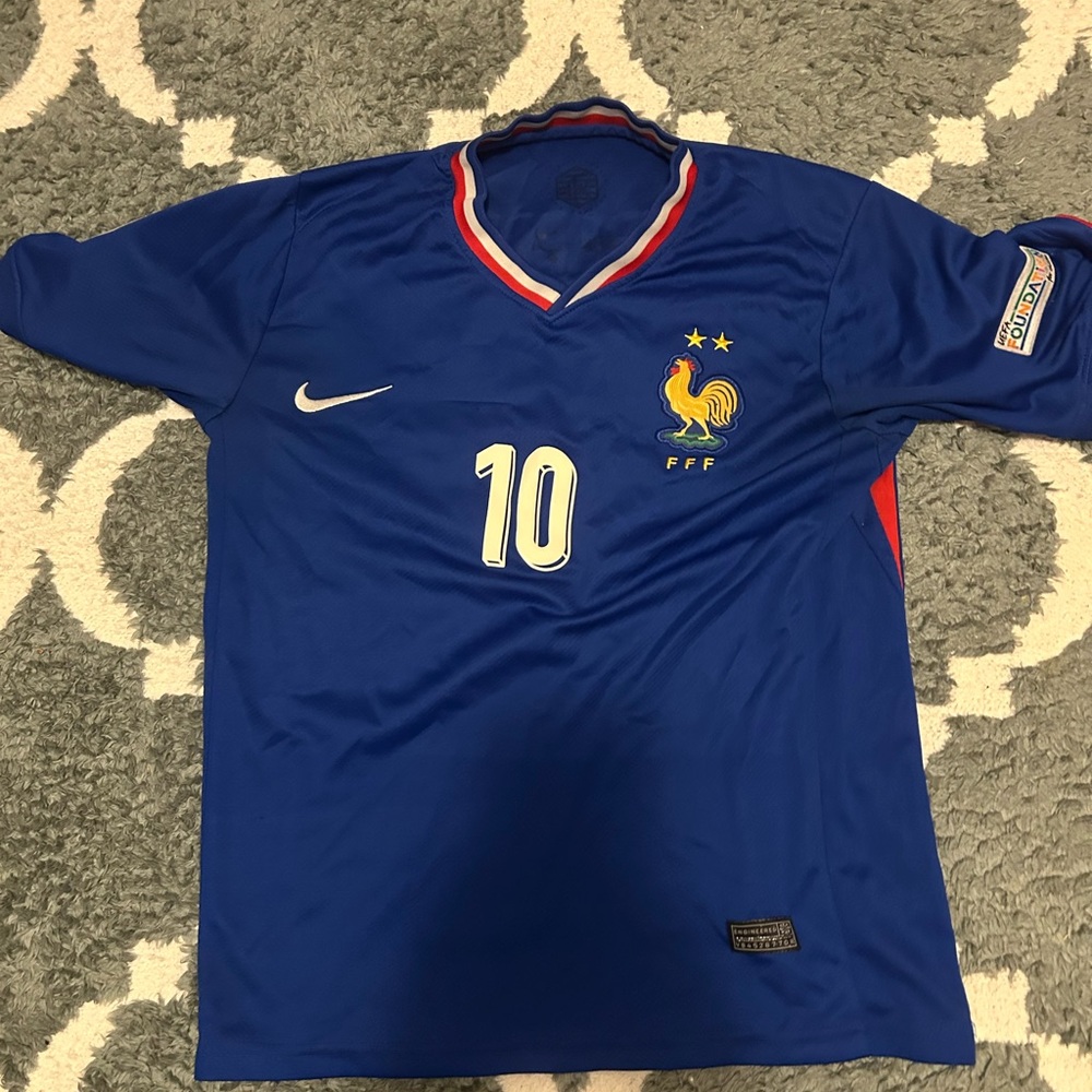 Nike Blue UEFA EUROS France Jersey Kylian Mbappe 10